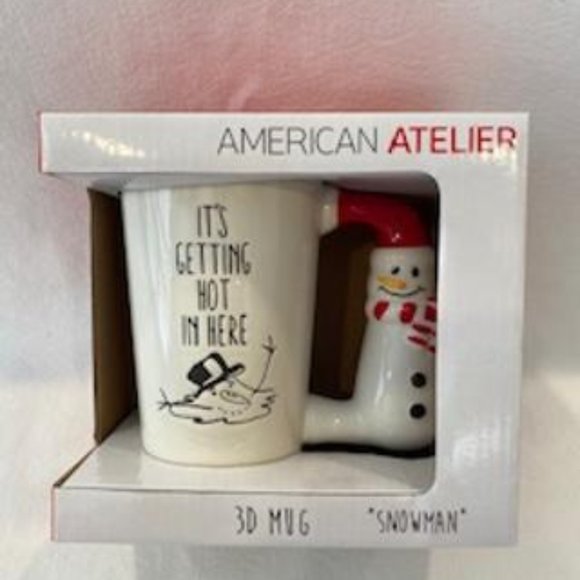 AMERICAN ATELIER MULTI-COLOR SNOWMAN COFFEE MUG - Picture 1 of 1